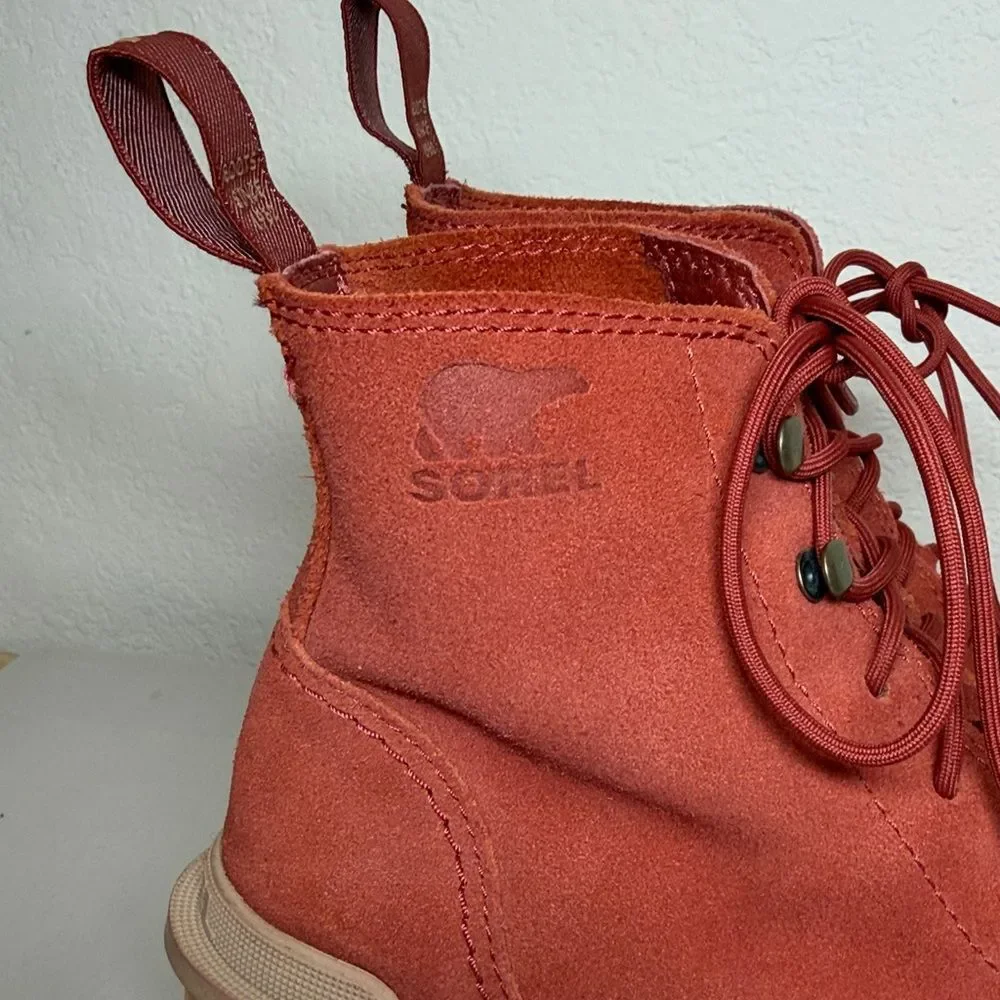 SOREL WOMEN'S HI-LINE HEEL LACE BOOT WARP RED TAWNY BUFF